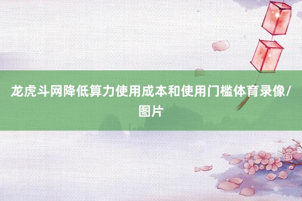 龙虎斗网降低算力使用成本和使用门槛体育录像/图片