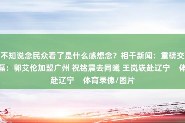 不知说念民众看了是什么感想念？相干新闻：重磅交游💥贾磊：郭艾伦加盟广州 祝铭震去同曦 王岚嵚赴辽宁    体育录像/图片